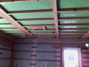 セルロースファイバー(断熱材)吹き込み後(天井)