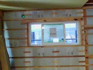 セルロースファイバー(断熱材)吹き込み後（壁）