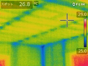 セルロースファイバー(断熱材)充填後、サーモグラフィ―での確認検査