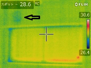 窓部分　サーモカメラ写真