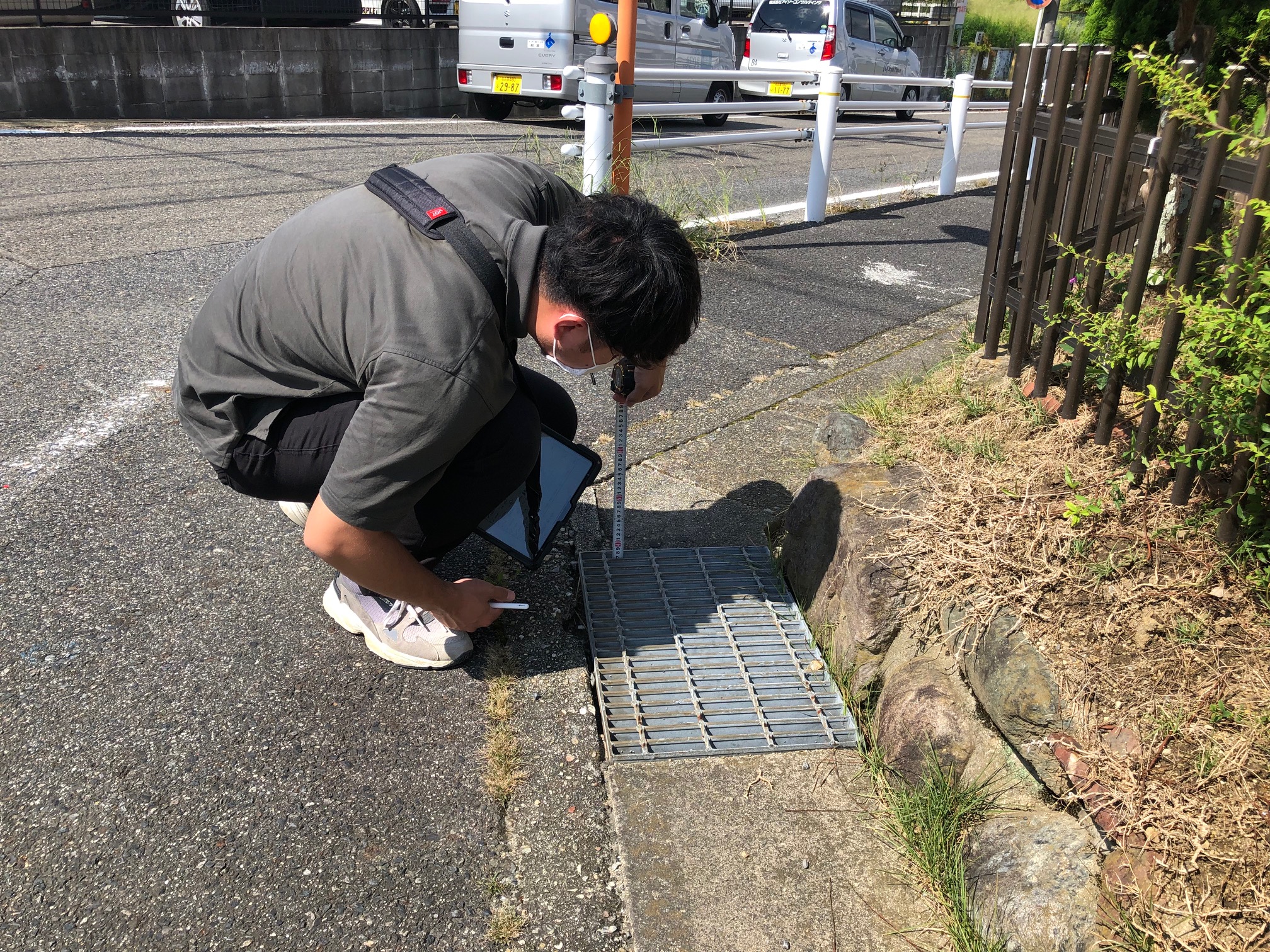 杉本君、敷地調査に挑戦