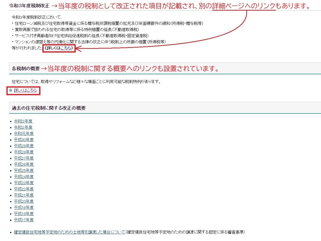 国交省サイト住宅税制ページ