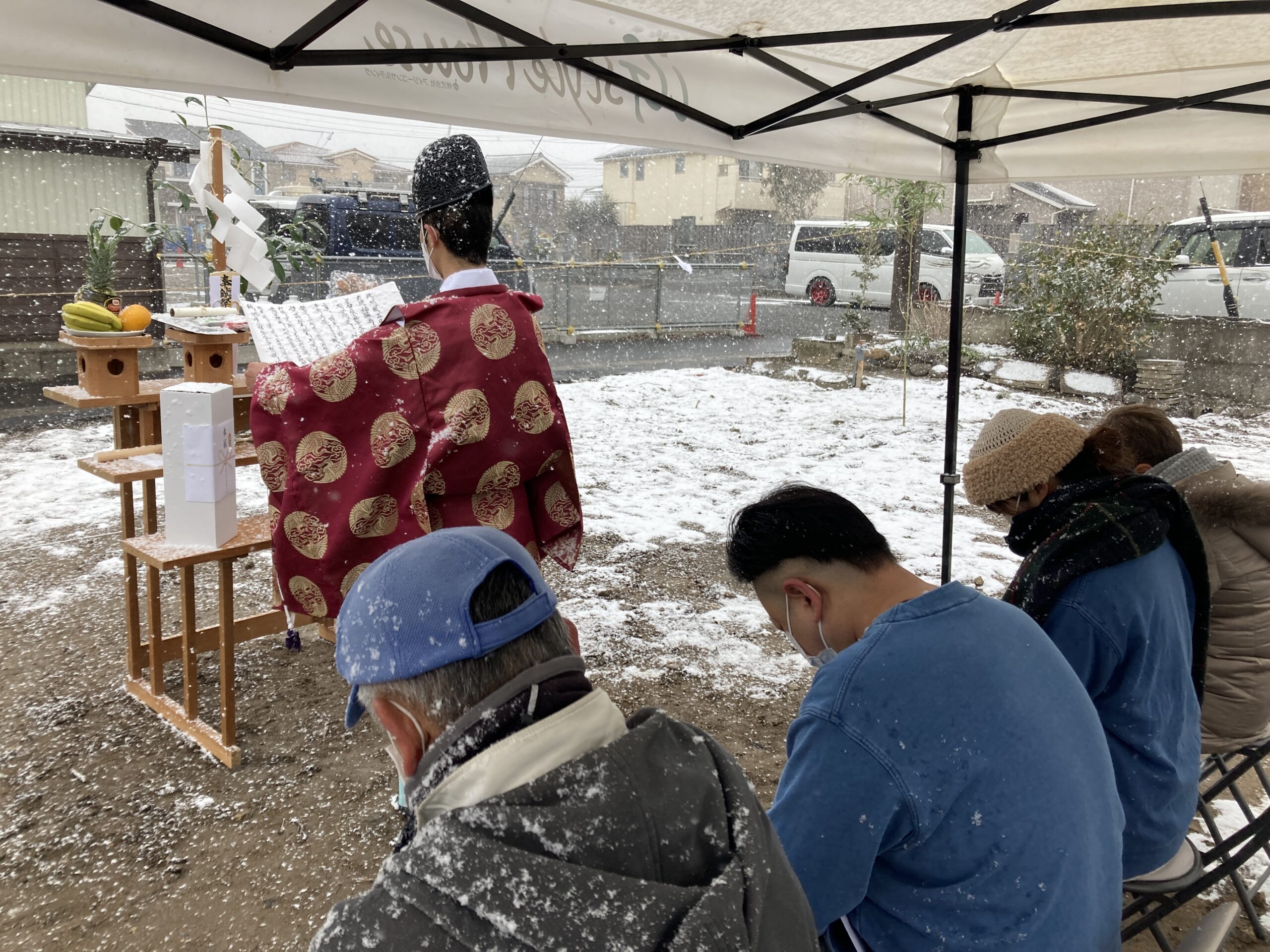 吹雪の地鎮祭