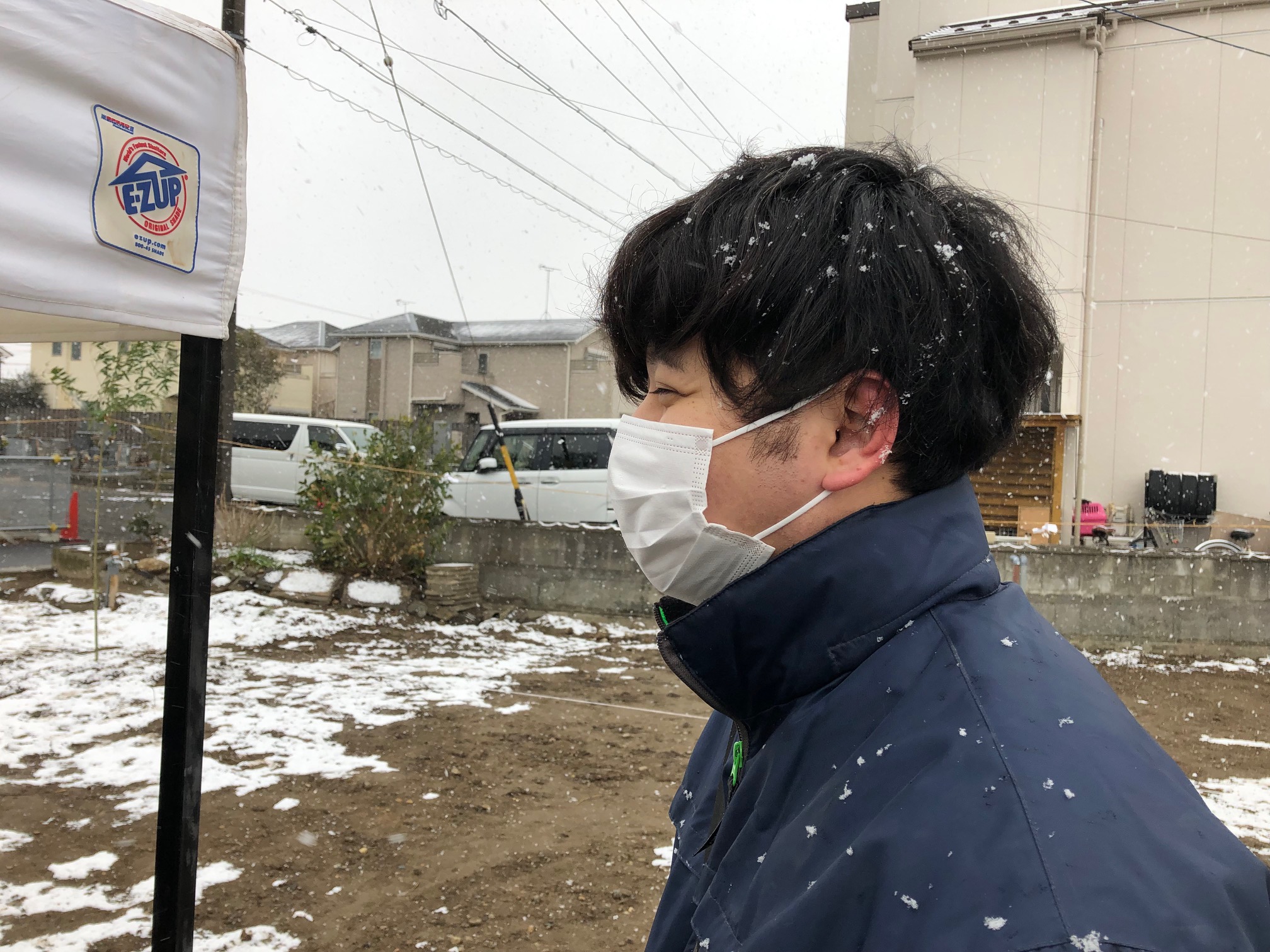 吹雪の地鎮祭。