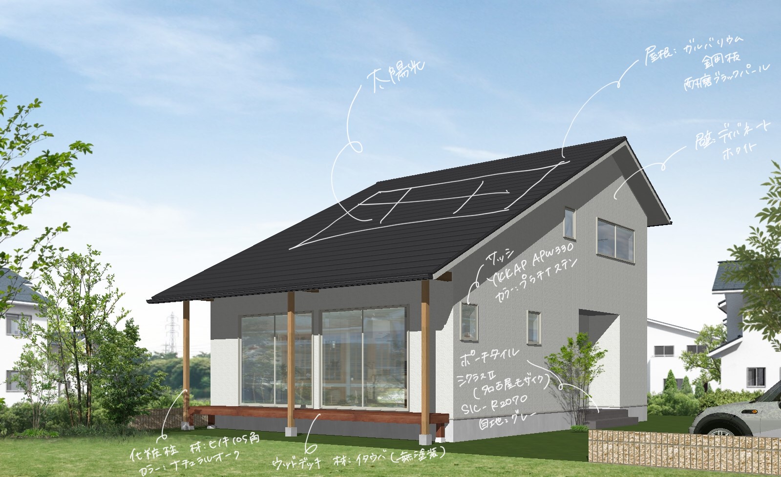 木をふんだんに使用した大屋根のお住まい　工事中です！