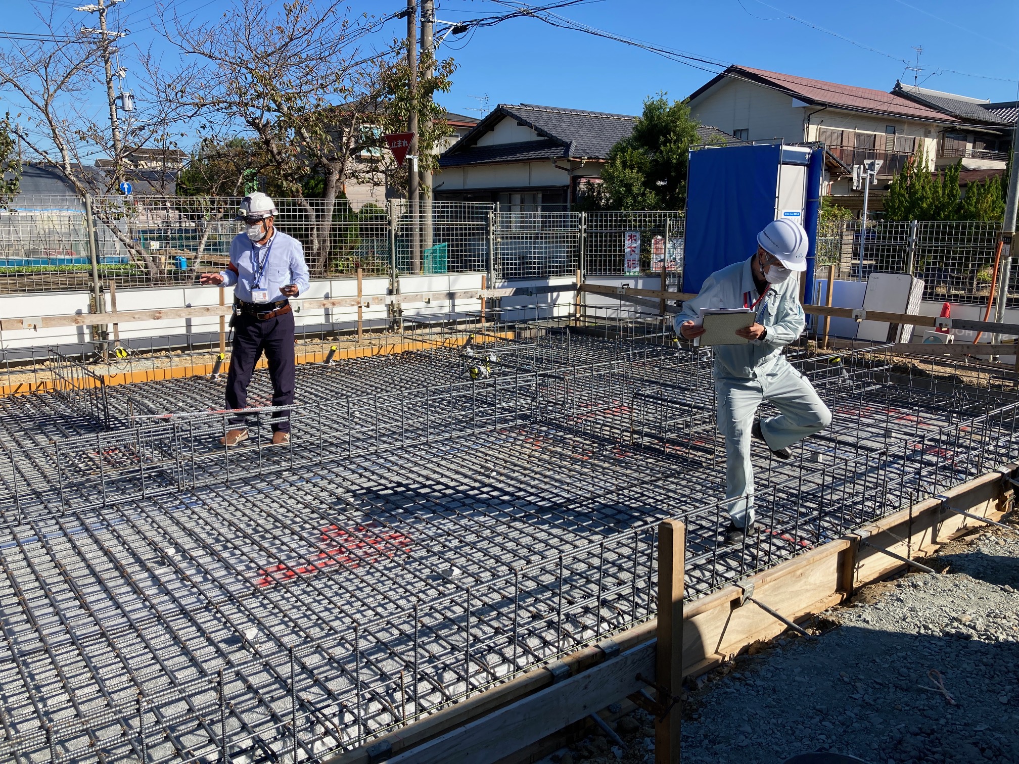 基礎の鉄筋検査を行いました