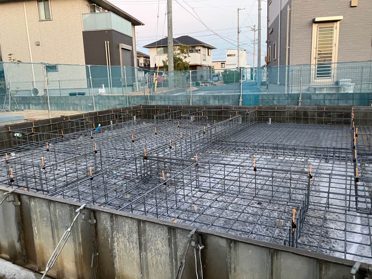 住宅建築の基礎工事　鉄筋検査